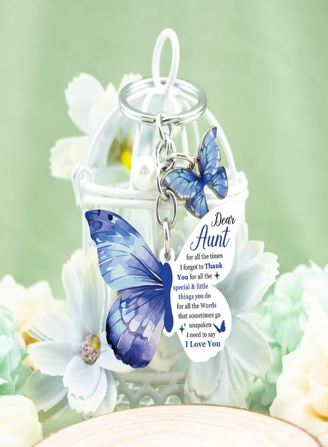 igvean Aunt Gifts Aunt Butterfly Keychain Auntie Gift Ideas for Women Aunts Birthday Gift from Niece Nephew Christmas Mother Day Thanksgiving Gifts for Aunts Butterfly Presents for Auntie - Image 3